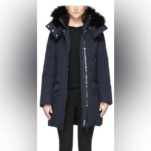 Mackage coat with black fur - navy